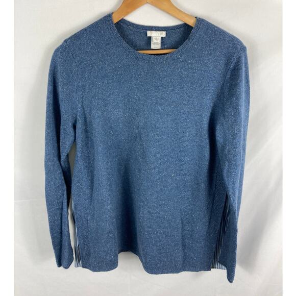 J Jill Soft Knit Side Panel Stripe Pullover Sweater Size Small - Picture 1 of 5